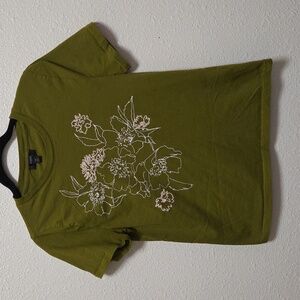 J. CREW Embroidered Floral 100 Percent Cotton Shirt Size Medium